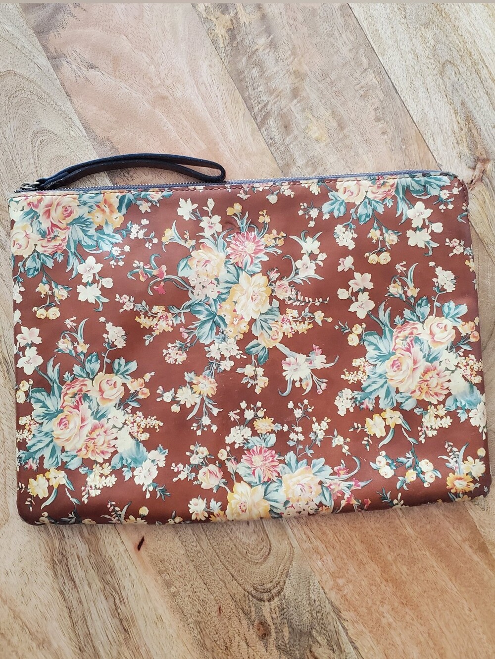 New Patricia Nash Vintage Botanical Garden Large Laptop Pouch Wristlet